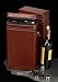 Executive Cognac Brown Genuine Leather Wine Carrier Caddy Case For Two Bottles with 4 Bottle Accessories