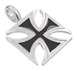 Black Iron Cross Pewter Pendant Necklace