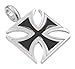 Black Iron Cross Pewter Pendant Necklace title=