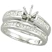 14K White Gold Channel Set Princess Cut Diamond Semi Mount Engagement Ring (0.75 ctw)