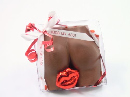 Perfect Way to Make a Statement, Gift for Friend, Co- Worker Gift, Solid Milk Chocolate, Unique Novelty Gift Box '' Kiss My Ass '' [Includes Lips ] for Adults, Easter Basket, Filler
