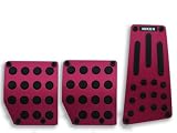 Niken; Racing Pedal Set; Manual 3 pc.; Red/Black; w/Rubber Insert;