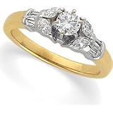 14K Two-Tone Gold Diamond Engagement Ring Semimount - 0.37 Ct.
