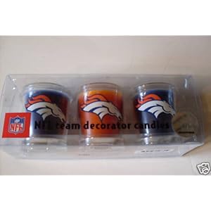 Set of 3 Nfl Denver Broncos Decorative Candles