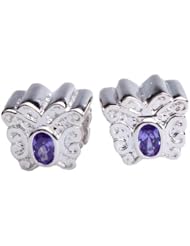 TheIKA 2pc 925 Sterling Silver Charm Beads PB-12089