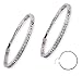 Classic Cubic Zirconia Diamond Sterling Silver Large Hoop Earrings