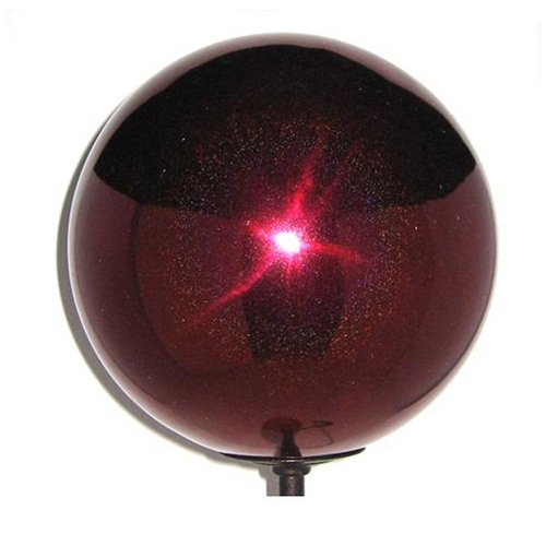 VCS BUR08 Mirror Ball 8-Inch Burgundy Stardust Stainless Steel Gazing Globe