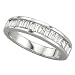 14K White Gold Channel Set Baguette Cut Diamond Band Ring (0.75 ctw)
