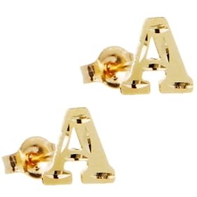 14K Yellow Gold Initial A Stud Earrings