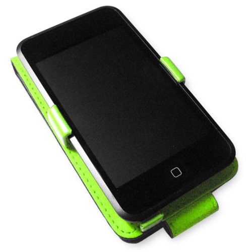 Flip Leather Case for iPod touch/Green