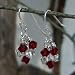 Marjewelry Handcrafted Sterling Silver Swarovski Crystals Chandelier Earrings, Garnet