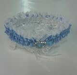 Blue Ribbon Garter with Silver Heart
