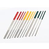 uxcell　ニードルヤスリ　ラバーハンドル　ダイヤモンドメッキ　フラット　185mm長さ　12本入り