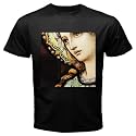 Black T-Shirt of Mother Mary Stained Glass Window (Catholic, Madonna, Blessed Virgin Mary, Notre Dame, Nuestra Se&ntilde;ora, Nossa Senhora)