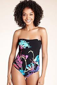 Tummy Control Tropical Placement Print Swimsuit