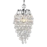 AF Lighting 4950-1H Crystal Teardrop One Light Mini Chandelier in Chrome