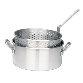 Bayou Classic 1201 10-Qt. Aluminum Fry Pot with Basket - No Lid
