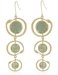 Serpentine 3-Stone Drop Earrings