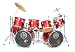 HB Predator 12 Piece Double Bass Drum Set Sunset Beach Red