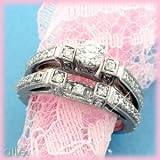 14K White Gold .69 CTW Diamond Bride Set