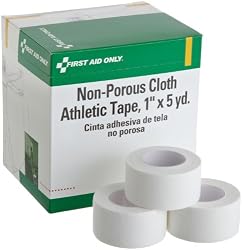 First Aid Only 1" X 5 Yd. Non-porous Cloth Athletic Tape Roll, 10-Count Box