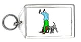 Keychain with body, individuals, individual, humans, girl, playing, person, dog, human, persons, people, pet, handstand