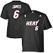 adidas Miami Heat LeBron James Black Net Player T-shirt Large