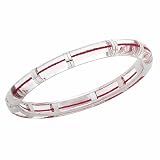 Kabbalah Bangle Sterling Silver Clear Resin and Authentic Red String Bangle