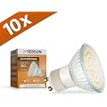 10er-Pack GU10 60 LED mit Schutzglas [sebson�] (280lm - Warm-Wei� - 60 x 3528 SMD LED - 120� Abstrahlwinkel - GU10 Sockel - 230V AC - 3,5W - �50�57mm - 10 Stk.)