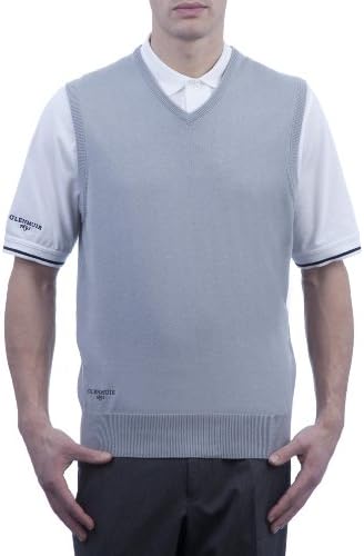 Glenmuir Men's 100% Supersoft Cotton V Neck Golf Slipover-Mercury-X-Large