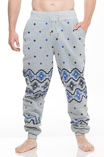 Mens Maxi Milian Printed Jogger Fleece Pants AztecGrey M