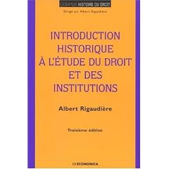 Introduction historique � l'�tude du droit et des institutions