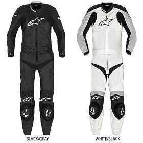 Alpinestars painter Octane Women's 2pc. Leather Sports Bike Racing Motorcycle Suit - Color: White/Black, Size: 48