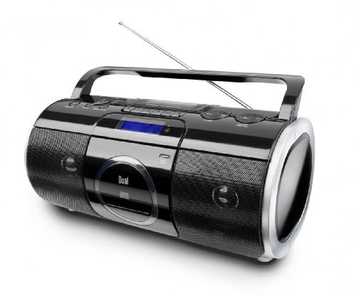 Dual P 55 Boombox (CD-R/-RW/-MP3, Radio (PLL), Kassette, 2x5 Watt, USB, MMC, SD, FB, Aux-In) Schwarz
