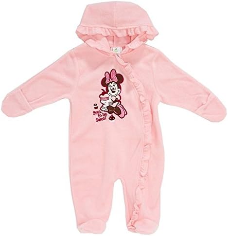 Baby Girl Pram Coverall Romper (3-6 months, Light Pink Minnie Mouse Born to be Sweet)