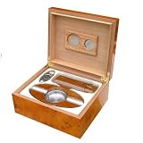 Visol Tennessee Set Maple Cigar Humidor Gift Set - Free Engraving