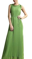 Sexy Sophisticated Chiffon Round Neck General Print Belted Sleeveless Party Dress/Wedding Dress 