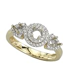3 Diamond 1/5 ct. Semi Mount Bridal Engagement Ring in 14K Yellow Gold