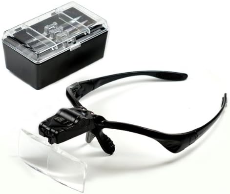 KingMas 5 Lens 1.0X 1.5X 2.0X 2.5X 3.5X Headband LED Eye Glasses Goggles Loupe Visor Magnifier