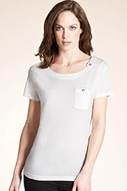 Autograph Scoop Neck Tab Jersey Top with Modal