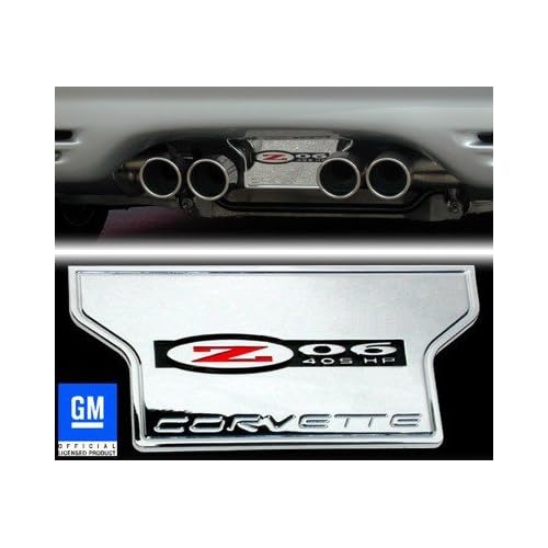  Corvette Exhaust Plate Billet Chrome with Z06 405HP Logo C5