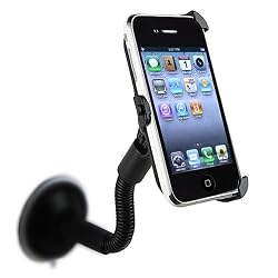 360 Degree Rotatable Car Windshield Holder Suction Mount for Apple iPhone 3G / 3G S Black (8gb/16gb/32gb) by AccessoryWizard