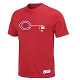 MLB Men's Cincinnati Reds Authentic Collection Change Up Short Sleeve Basic Tee by Majestic (Athletic Red, XX-Large)
