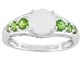 WHITE OPAL AND .46CTW CHROME DIOPSIDE STERLING SILVER RING