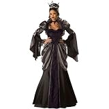 In Character Costumes, LLC Wicked Queen Adult Long Sleeve Gown, Black, Large