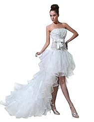 Strapless Organza Cocktail Applique Sequined   Evening Dress/Homecoming Dress/Prom Dress  With a Bow(s) and Ruffles