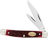 Schrade 33RPB Old Timer Middleman Jack Pocket Knife, Red Pick Bone Handle
