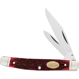 Schrade 33RPB Old Timer Middleman Jack Pocket Knife, Red Pick Bone Handle