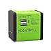 AllEASY Travel Chargers Adapters International Universal Travel Adapter with Dual USB Ports 2.4A Charger AC Socket for Traverler in Asia/UK/USA/Europe/Australia/Ireland Yellow