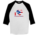 I Love Puerto Rico - Raglan 3/4 Sleeve T-Shirt